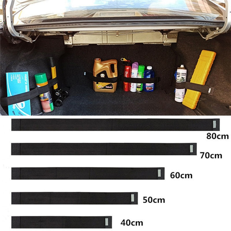 Car Trunk Organizer Elastic Fixing Belt Storage Bag